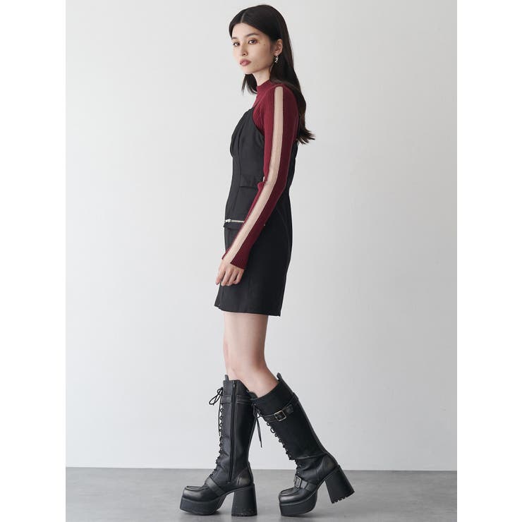 フロントZIPミニジャンスカ | MURUA | 詳細画像7 