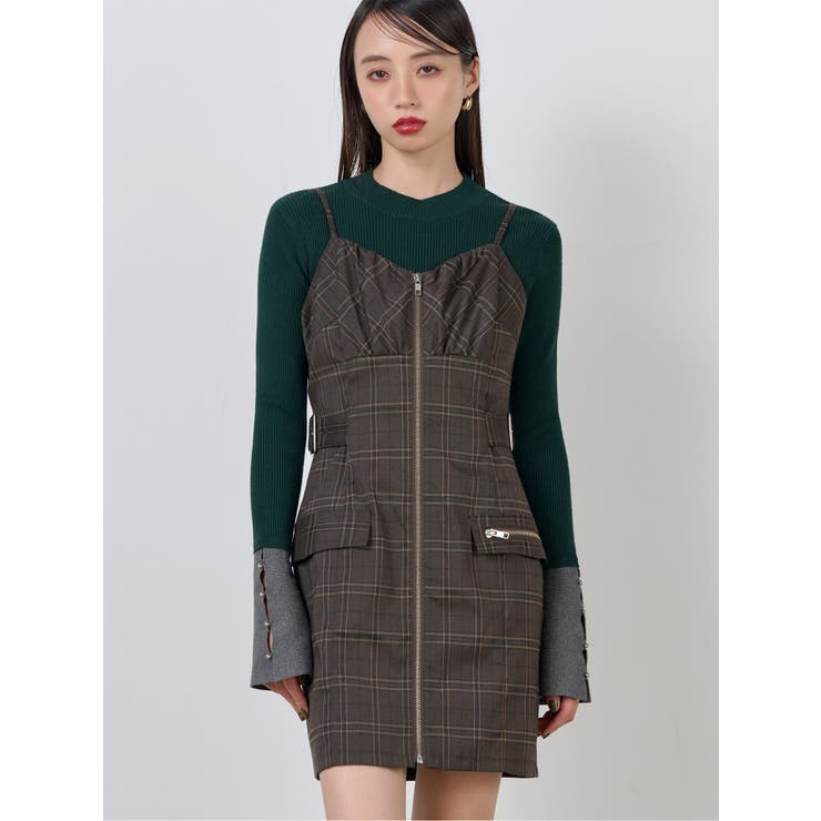 ブラウン | フロントZIPミニジャンスカ | MURUA