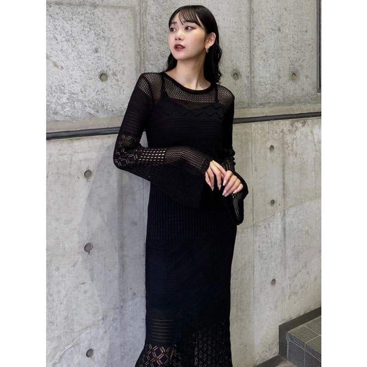 クロシェニットワンピース[品番：MKSW0066366]｜MURUA（ムルーア）の