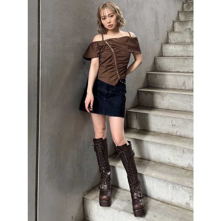 オフショルシャーリングシャツ | MURUA | 詳細画像18 