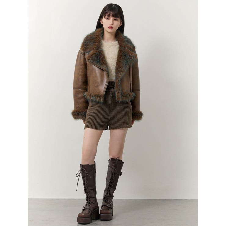 リブニットパンツ[品番：MKSW0066034]｜MURUA（ムルーア）の