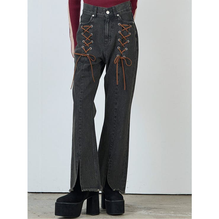 レースアップフレアデニム[品番：MKSW0065183]｜MURUA（ムルーア）の