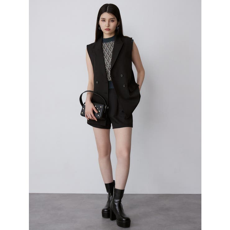 ジオメトリックフレンチスリーブニットタンク | MURUA | 詳細画像18 