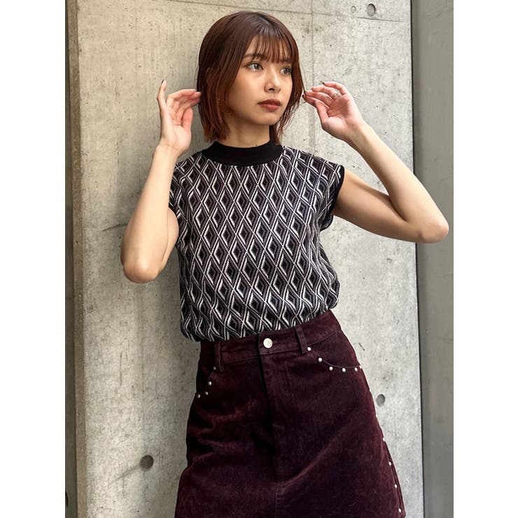 ジオメトリックフレンチスリーブニットタンク | MURUA | 詳細画像28 