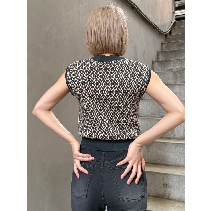 ジオメトリックフレンチスリーブニットタンク | MURUA | 詳細画像35 