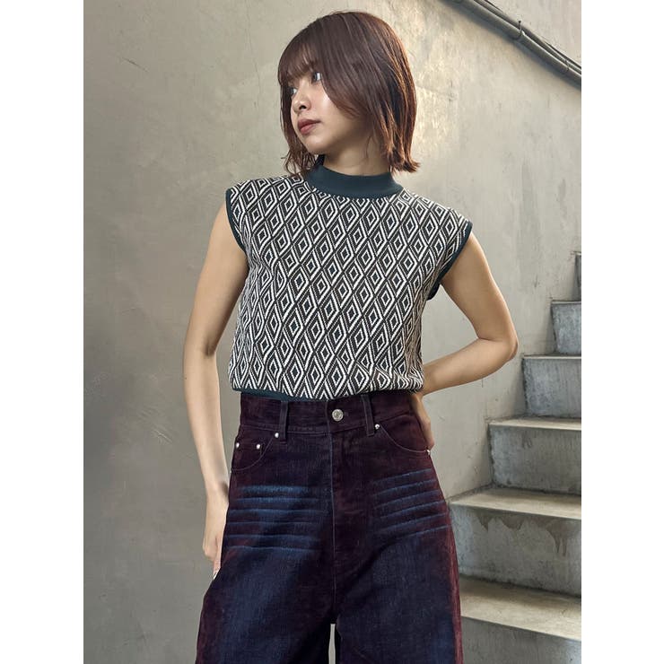 ジオメトリックフレンチスリーブニットタンク | MURUA | 詳細画像40 