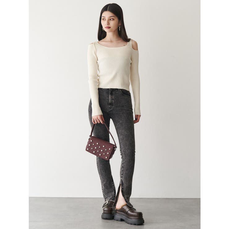 ショルダーカットレイヤードライクリブニット | MURUA | 詳細画像20 