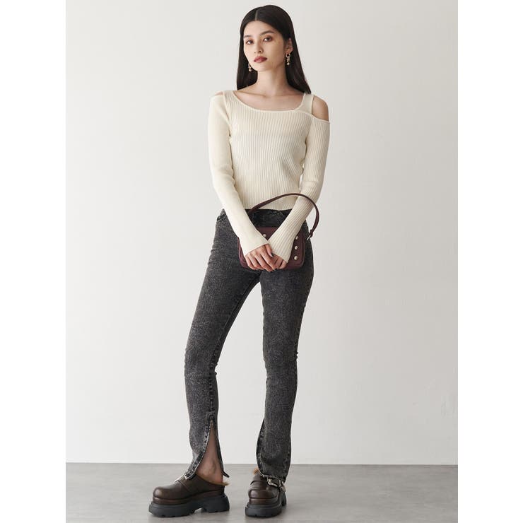 ショルダーカットレイヤードライクリブニット | MURUA | 詳細画像21 