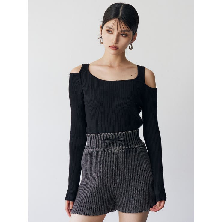 ショルダーカットレイヤードライクリブニット | MURUA | 詳細画像24 