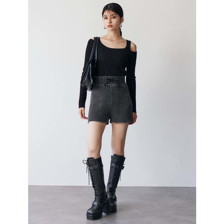 ショルダーカットレイヤードライクリブニット | MURUA | 詳細画像25 