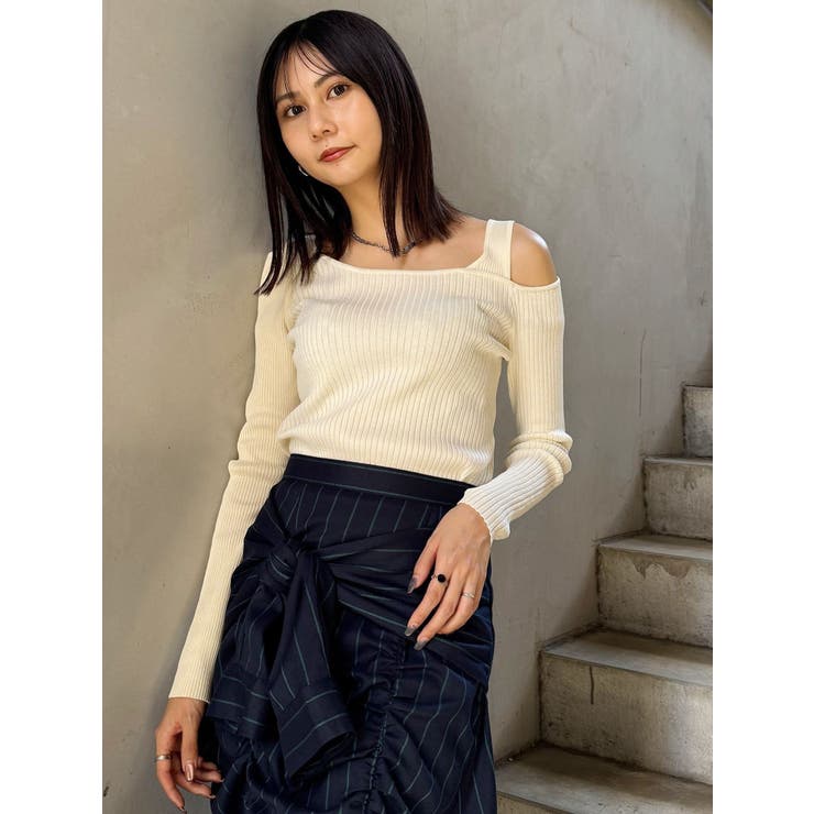 ショルダーカットレイヤードライクリブニット | MURUA | 詳細画像29 