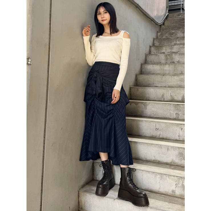 ショルダーカットレイヤードライクリブニット | MURUA | 詳細画像31 