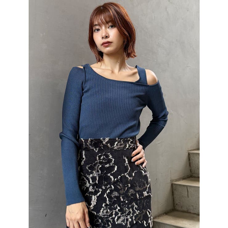 ショルダーカットレイヤードライクリブニット | MURUA | 詳細画像35 