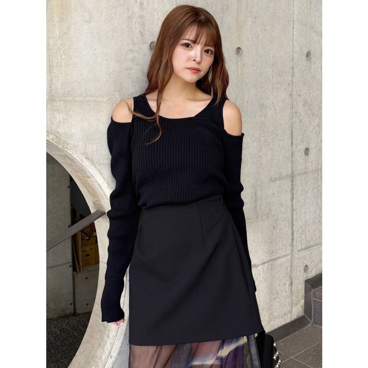 ショルダーカットレイヤードライクリブニット | MURUA | 詳細画像37 