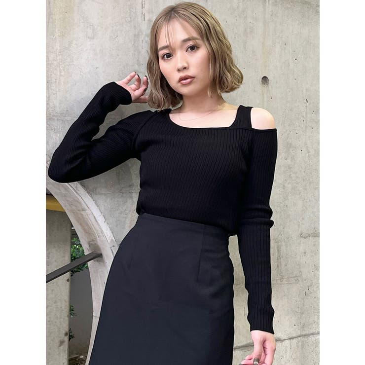 ショルダーカットレイヤードライクリブニット | MURUA | 詳細画像42 