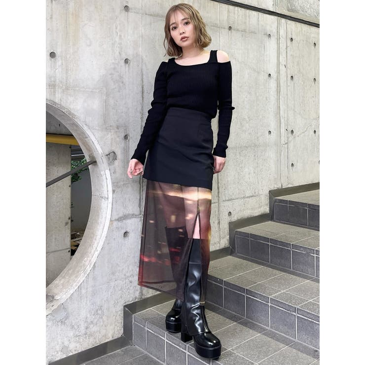 ショルダーカットレイヤードライクリブニット | MURUA | 詳細画像45 