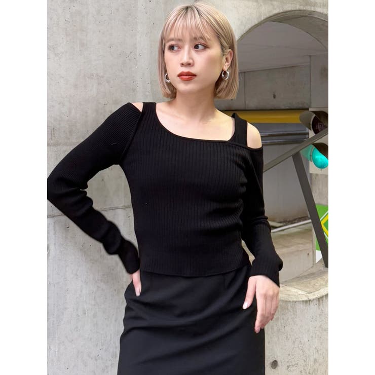 ショルダーカットレイヤードライクリブニット | MURUA | 詳細画像46 