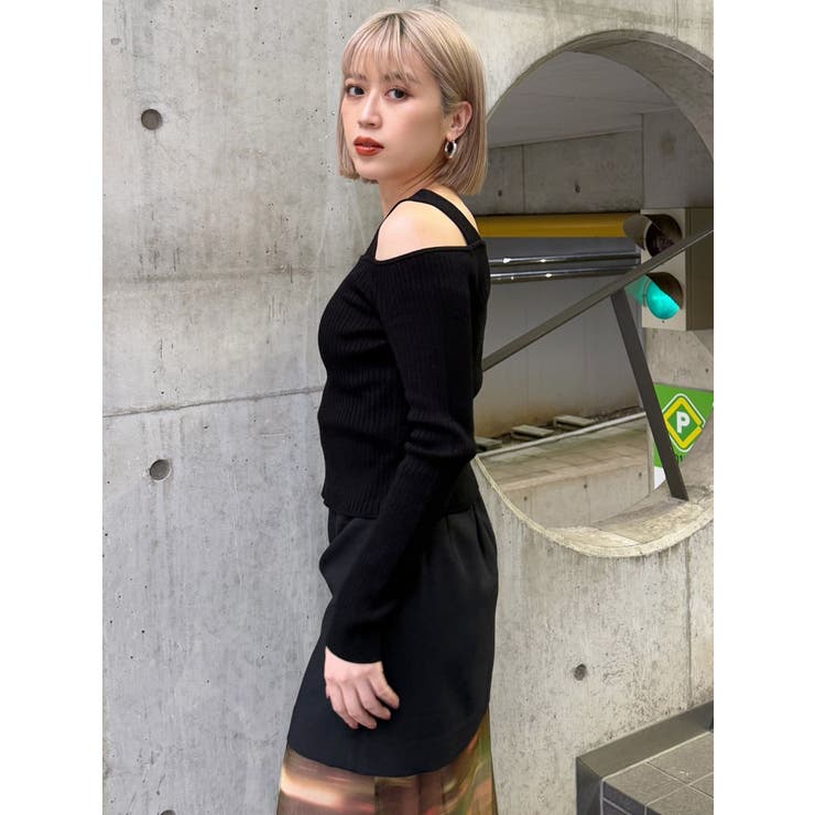 ショルダーカットレイヤードライクリブニット | MURUA | 詳細画像48 