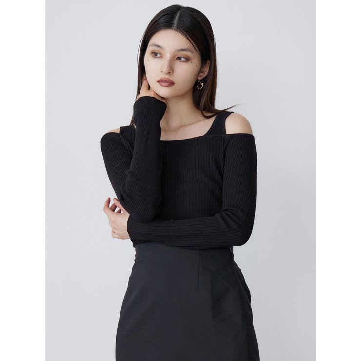 ショルダーカットレイヤードライクリブニット | MURUA | 詳細画像7 