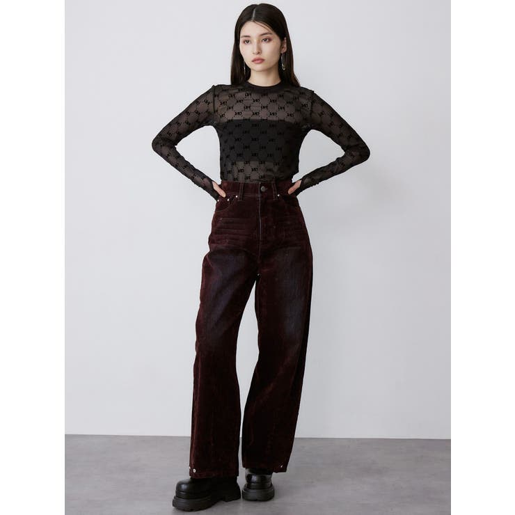 フロッキーモノグラムシアートップス | MURUA | 詳細画像15 