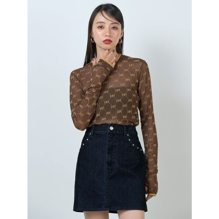 フロッキーモノグラムシアートップス | MURUA | 詳細画像25 