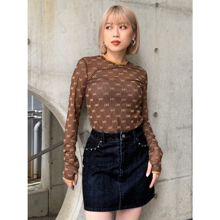 フロッキーモノグラムシアートップス | MURUA | 詳細画像40 