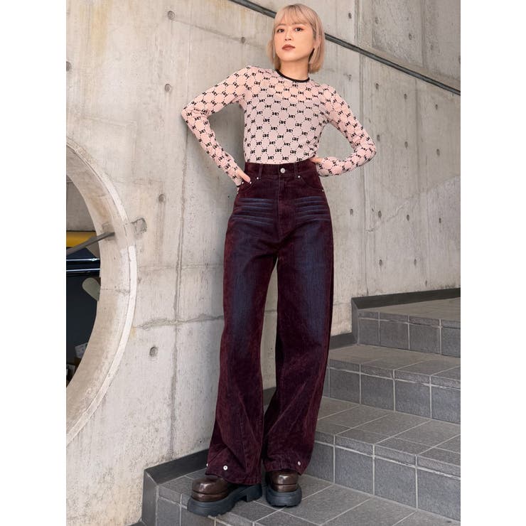 フロッキーモノグラムシアートップス | MURUA | 詳細画像47 