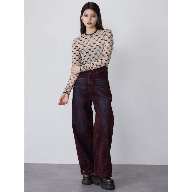 フロッキーモノグラムシアートップス | MURUA | 詳細画像8 