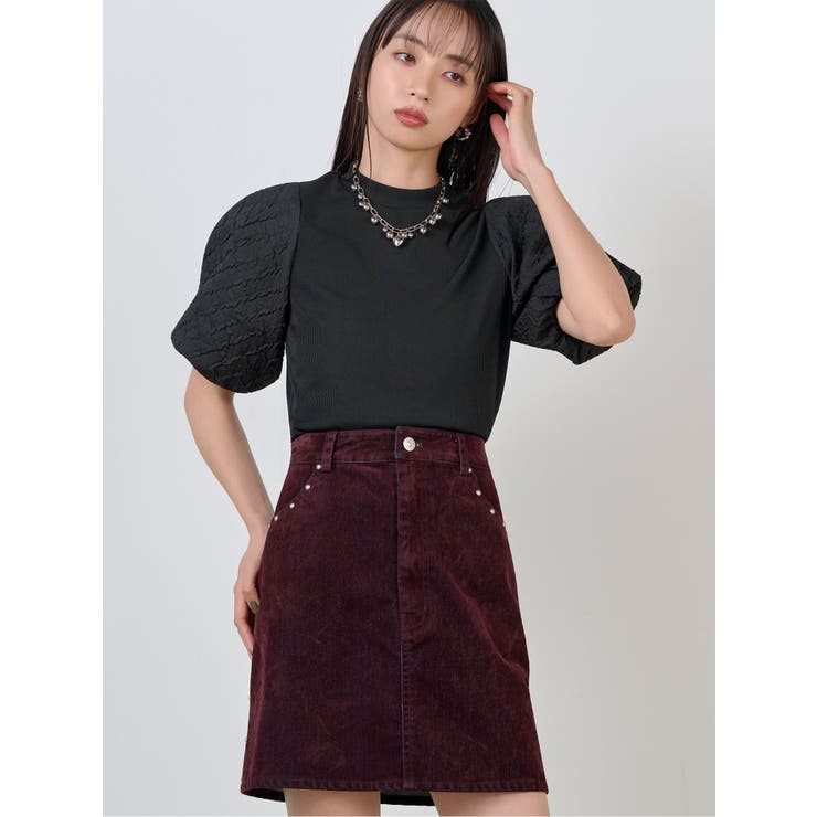 ブラック | テレコドッキングジャガードトップス | MURUA