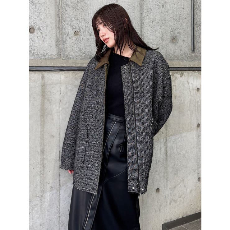 MURUA ジャカードダブルミドルコート ジャカードダブルミドルコート（その他アウター）｜MURUA