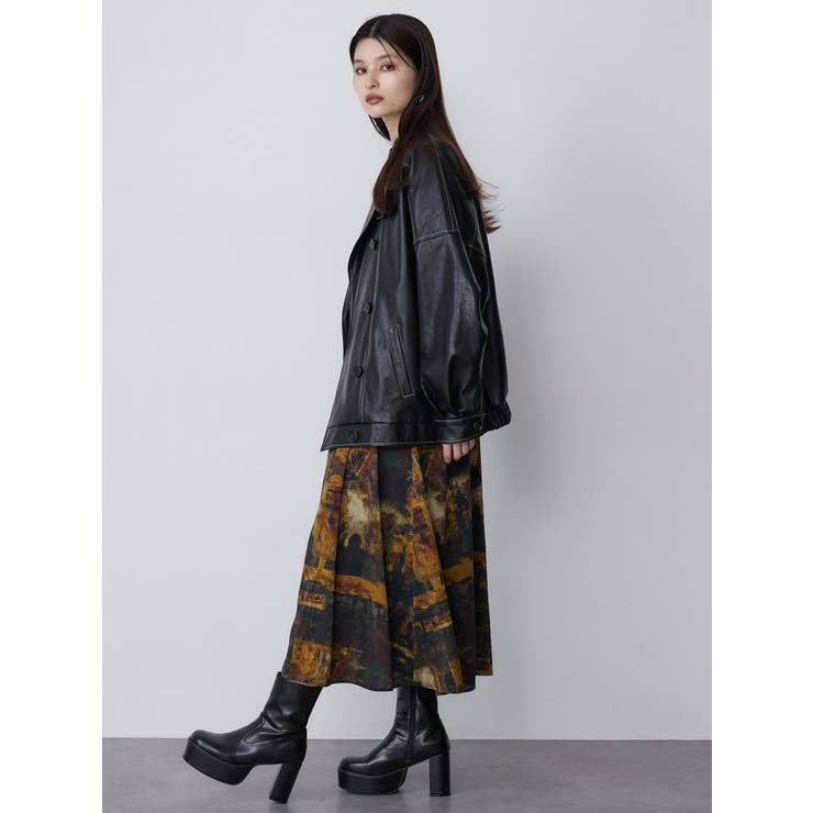 スタンドネックフェイクレザージャケット | MURUA | 詳細画像10 