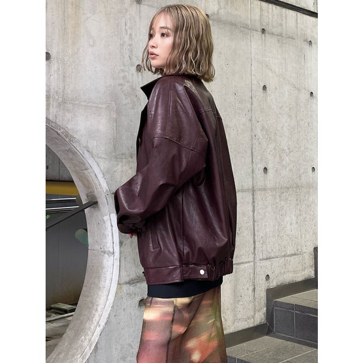 スタンドネックフェイクレザージャケット | MURUA | 詳細画像40 