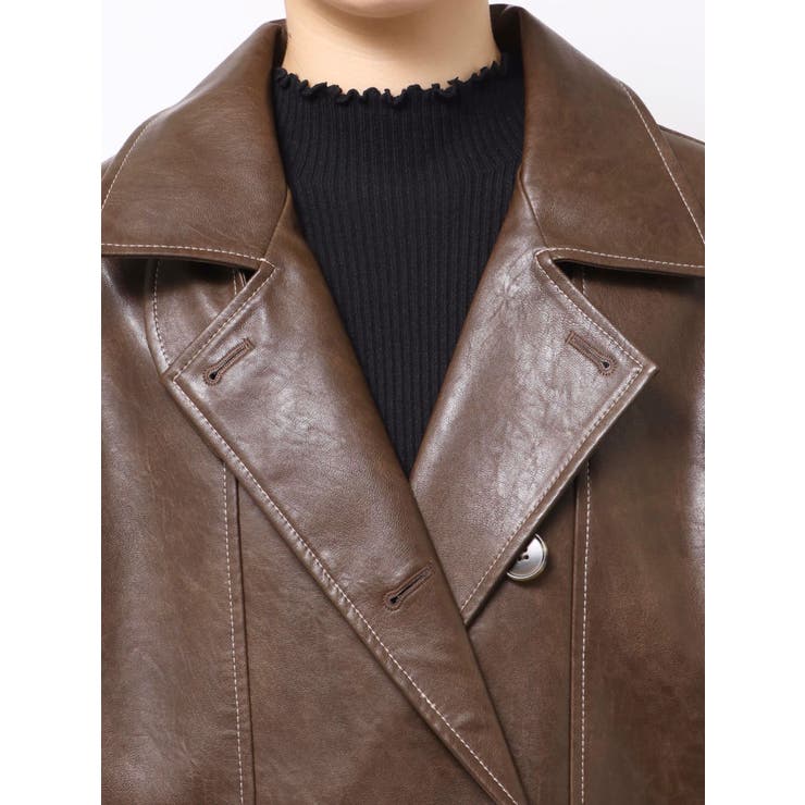 スタンドネックフェイクレザージャケット | MURUA | 詳細画像50 
