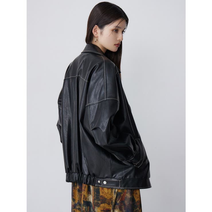 スタンドネックフェイクレザージャケット[品番：MKSW0065726]｜MURUA