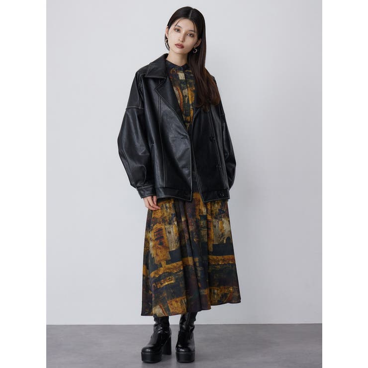 スタンドネックフェイクレザージャケット | MURUA | 詳細画像8 