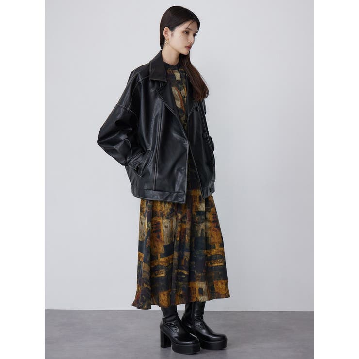 スタンドネックフェイクレザージャケット | MURUA | 詳細画像9 