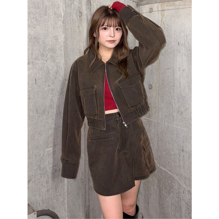 フェイクレザーショートフライトジャケット【セットアップ着用可】 | MURUA | 詳細画像18 