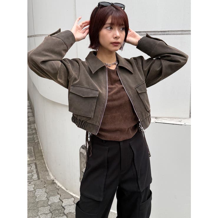 フェイクレザーショートフライトジャケット【セットアップ着用可】 | MURUA | 詳細画像26 