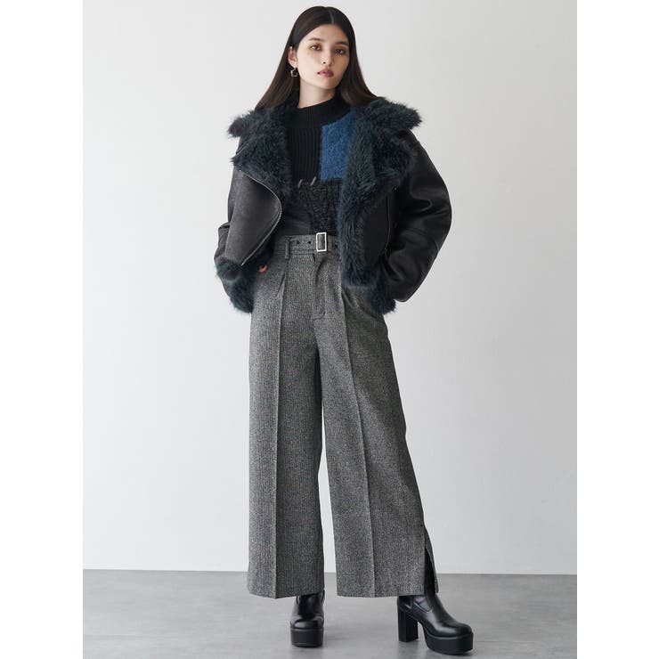 アンイーブンショートフェイクムートンジャケット | MURUA | 詳細画像29 