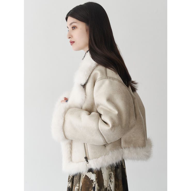 アンイーブンショートフェイクムートンジャケット | MURUA | 詳細画像40 