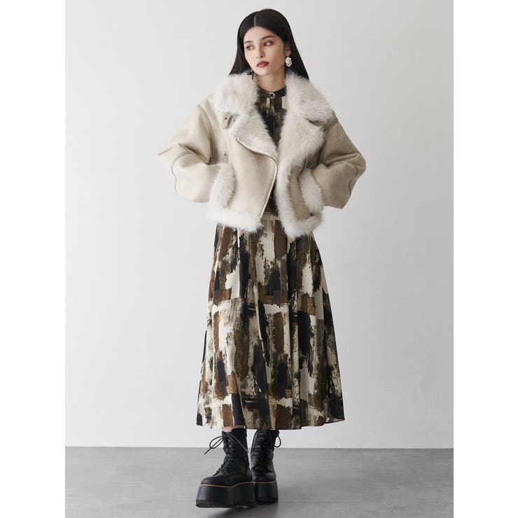 アンイーブンショートフェイクムートンジャケット | MURUA | 詳細画像41 