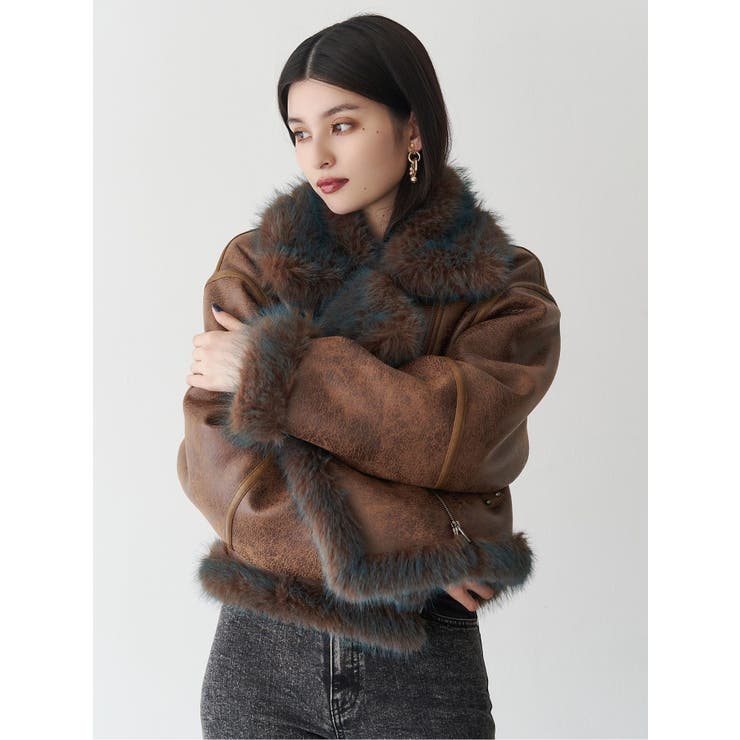 アンイーブンショートフェイクムートンジャケット | MURUA | 詳細画像43 