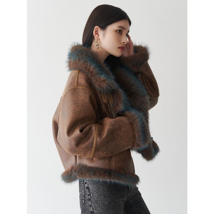 アンイーブンショートフェイクムートンジャケット | MURUA | 詳細画像44 