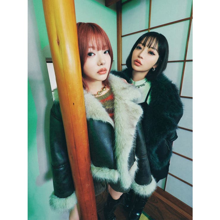 アンイーブンショートフェイクムートンジャケット | MURUA | 詳細画像7 