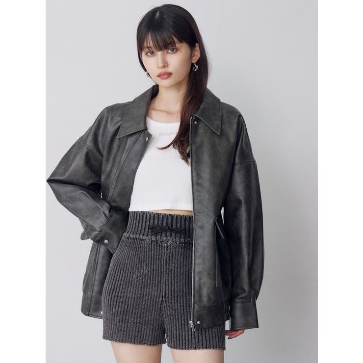 ヴィンテージフェイクレザーブルゾン | MURUA | 詳細画像3 