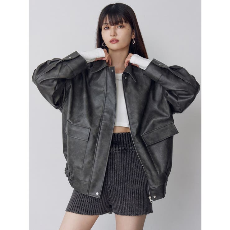 ヴィンテージフェイクレザーブルゾン | MURUA | 詳細画像4 