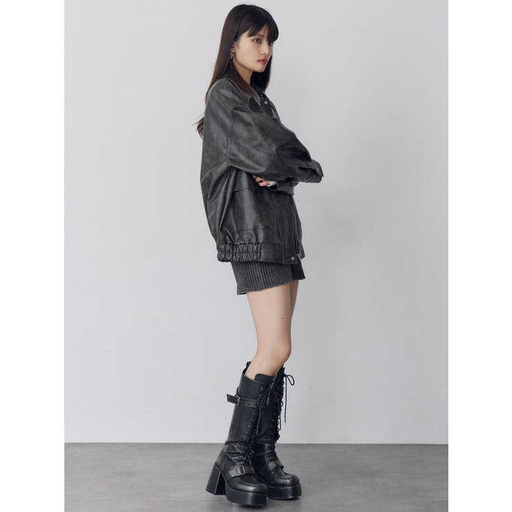 ヴィンテージフェイクレザーブルゾン | MURUA | 詳細画像9 