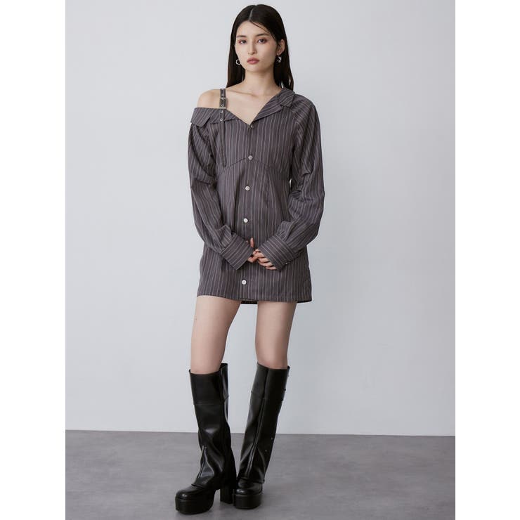 アシメショルダーミニシャツワンピース | MURUA | 詳細画像10 