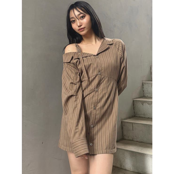 アシメショルダーミニシャツワンピース | MURUA | 詳細画像3 