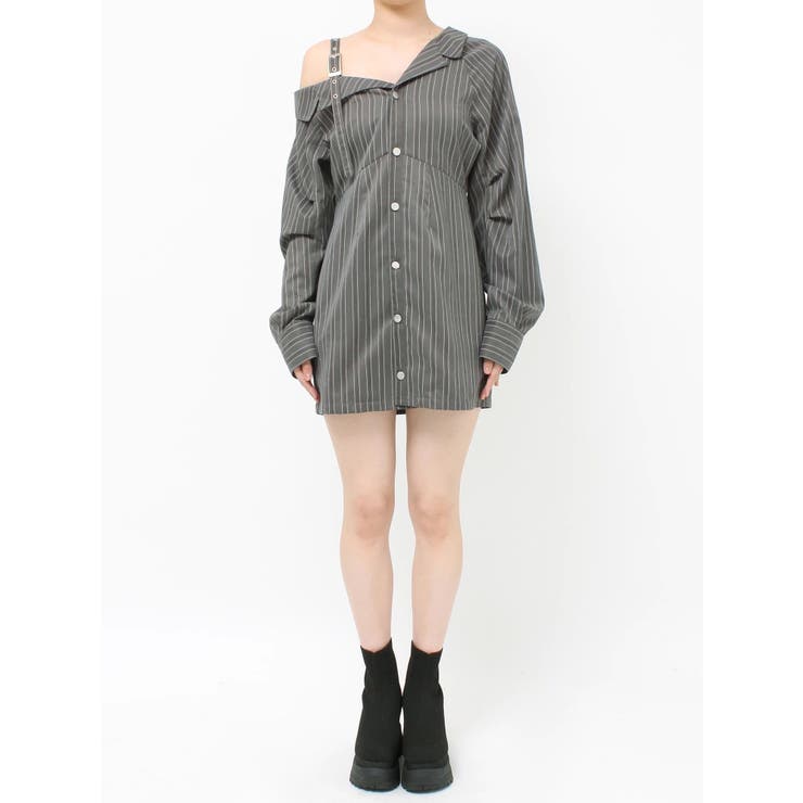 アシメショルダーミニシャツワンピース | MURUA | 詳細画像31 